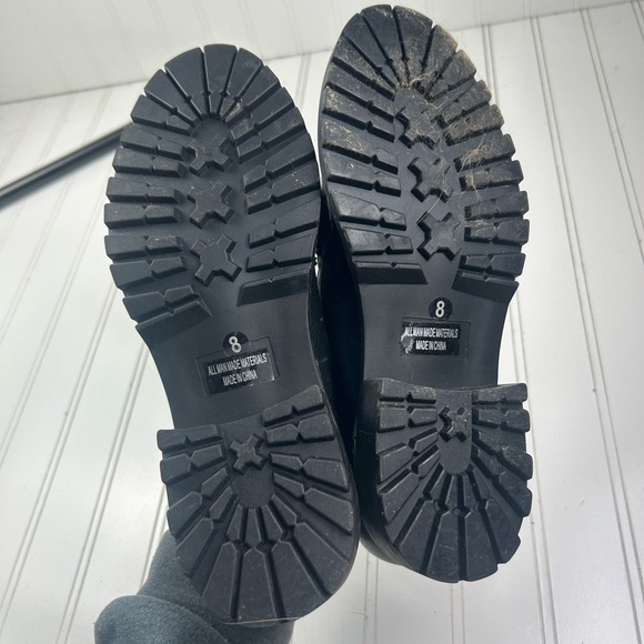 Dolce Vita Black Leather Shearling Loafers Women’s Size 8 - Picture 6 of 9